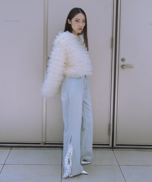 HONEY MI HONEY(ハニーミーハニー)の「【ZOZO限定】volume tulle knit tops(ニット/セーター・レディース・オフホワイト/グレー/サックスブルー/ピンク・FREE)」の15枚目の写真