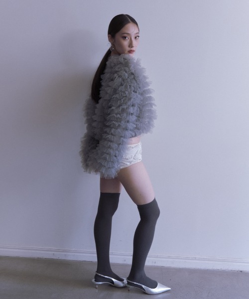 HONEY MI HONEY(ハニーミーハニー)の「【ZOZO限定】volume tulle knit tops(ニット/セーター・レディース・オフホワイト/グレー/サックスブルー/ピンク・FREE)」の21枚目の写真