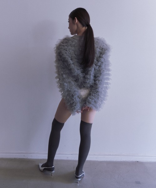 HONEY MI HONEY(ハニーミーハニー)の「【ZOZO限定】volume tulle knit tops(ニット/セーター・レディース・オフホワイト/グレー/サックスブルー/ピンク・FREE)」の22枚目の写真
