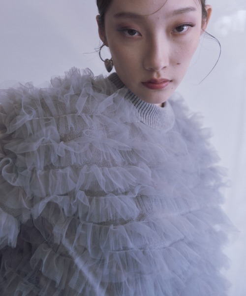 HONEY MI HONEY(ハニーミーハニー)の「【ZOZO限定】volume tulle knit tops(ニット/セーター・レディース・オフホワイト/グレー/サックスブルー/ピンク・FREE)」の19枚目の写真