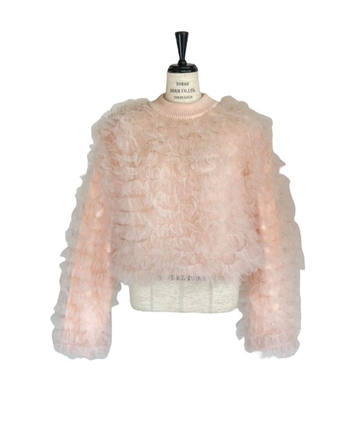 HONEY MI HONEY(ハニーミーハニー)の「【ZOZO限定】volume tulle knit tops(ニット/セーター・レディース・オフホワイト/グレー/サックスブルー/ピンク・FREE)」の10枚目の写真