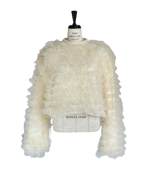 HONEY MI HONEY(ハニーミーハニー)の「【ZOZO限定】volume tulle knit tops(ニット/セーター・レディース・オフホワイト/グレー/サックスブルー/ピンク・FREE)」の8枚目の写真
