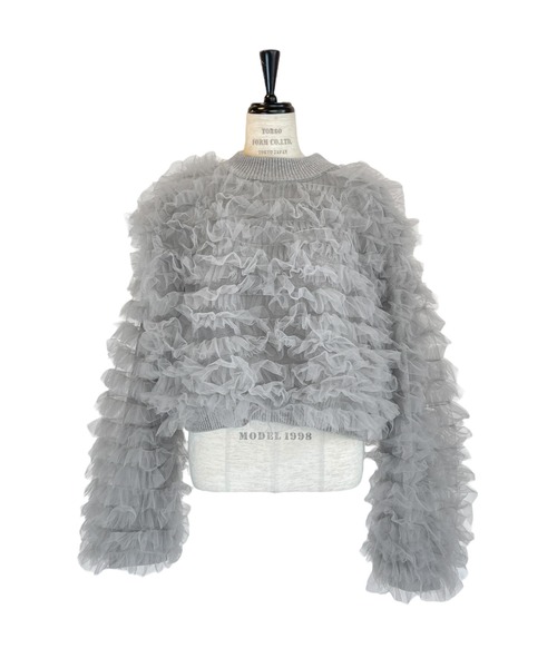 HONEY MI HONEY(ハニーミーハニー)の「【ZOZO限定】volume tulle knit tops(ニット/セーター・レディース・オフホワイト/グレー/サックスブルー/ピンク・FREE)」の11枚目の写真