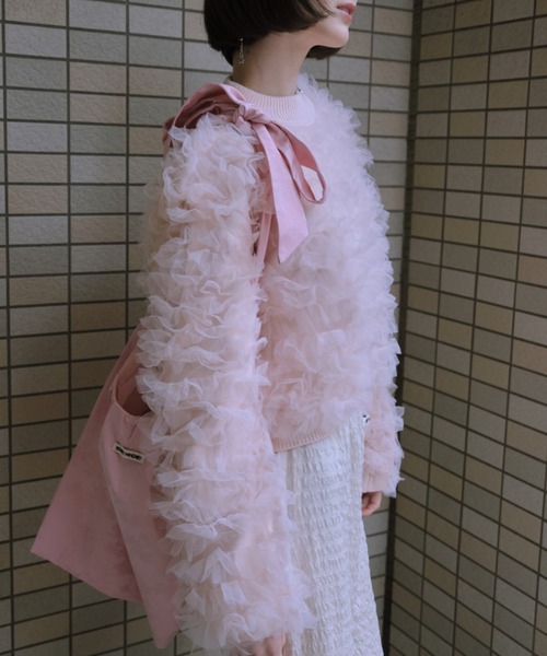 セール】【ZOZO限定】volume tulle knit tops（ニット/セーター