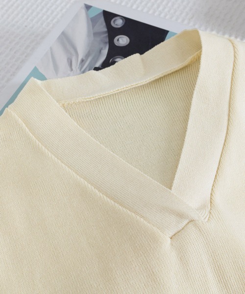 Miniministore(ミニミニストア)の「サマーニット フレンチスリーブ トップス(Tシャツ/カットソー・レディース・ホワイト/ブラック/アイボリー・FREE)」の19枚目の写真