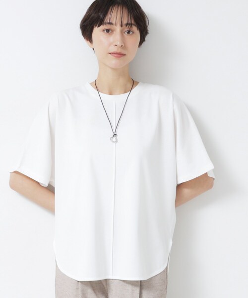 Dessin(デッサン)の「【洗える】フレアカットソー(Tシャツ/カットソー・レディース・ホワイト系/ブラック/ボルドー・00/03/02/01)」の4枚目の写真