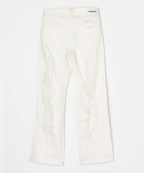 BEEDEN(ビーデン)の「OVER CRUSH SEMI LOOSE DENIM(デニムパンツ・レディース・ホワイト/ブルー・MEDIUM/SMALL)」の11枚目の写真