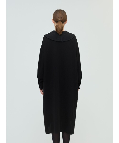 mizuiroind（ミズイロインド）の「mizuiro ind プリーツカラーワンピース（ワンピース・レディース・ブラック/ネイビー/ブラック系その他2・FREE）」の11枚目の写真