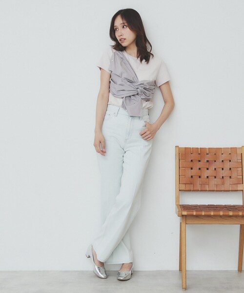 index(インデックス)の「パール調アシメドッキングTシャツ【洗える/接触冷感】(Tシャツ/カットソー・レディース・ホワイト系7/ベージュ系その他7/ブラック系4・38/36/42/40)」の13枚目の写真