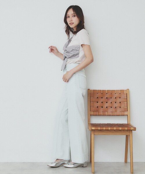 index(インデックス)の「パール調アシメドッキングTシャツ【洗える/接触冷感】(Tシャツ/カットソー・レディース・ホワイト系7/ベージュ系その他7/ブラック系4・38/36/42/40)」の14枚目の写真