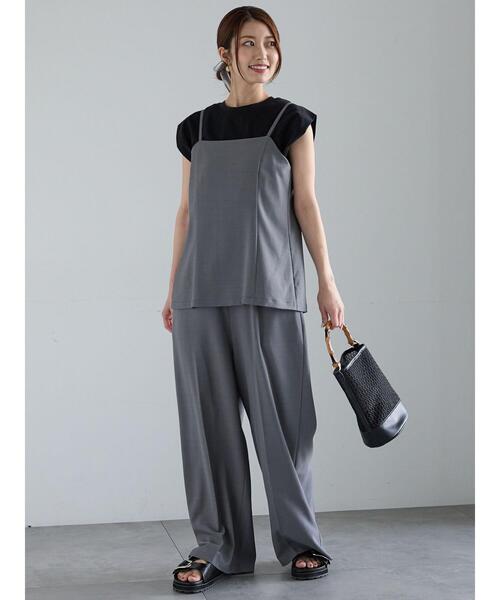 Te chichi(テチチ)の「シルケットノースリーブチュニック(Tシャツ/カットソー・レディース・ブラック/ブラウン/オフホワイト/ブルー・F)」の5枚目の写真