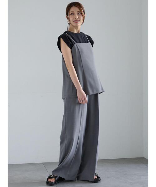 Te chichi(テチチ)の「シルケットノースリーブチュニック(Tシャツ/カットソー・レディース・ブラック/ブラウン/オフホワイト/ブルー・F)」の6枚目の写真