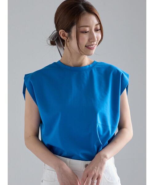 Te chichi(テチチ)の「シルケットノースリーブチュニック(Tシャツ/カットソー・レディース・ブラック/ブラウン/オフホワイト/ブルー・F)」の13枚目の写真