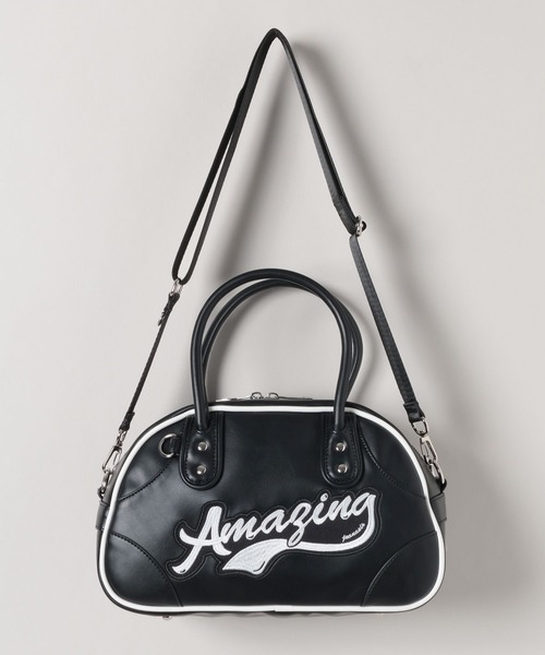 JEANASIS（ジーナシス）の「ミニロゴボウリングBAG/579610（ショルダーバッグ・レディース・ブラック/ホワイト/グリーン・FREE）」の6枚目の写真