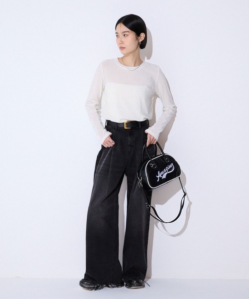 JEANASIS（ジーナシス）の「ミニロゴボウリングBAG/579610（ショルダーバッグ・レディース・ブラック/ホワイト/グリーン・FREE）」の20枚目の写真