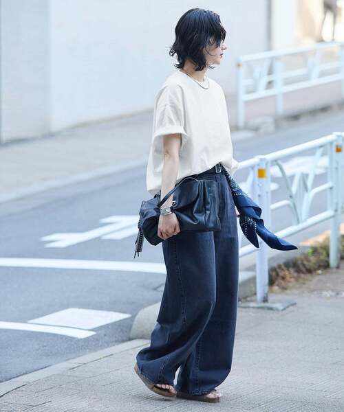 JOURNAL STANDARD(ジャーナルスタンダード)の「《追加4》タックスウェットTシャツ(Tシャツ/カットソー・レディース・ブラック/ブラウン系その他/ホワイト/パープル系その他・FREE)」の9枚目の写真