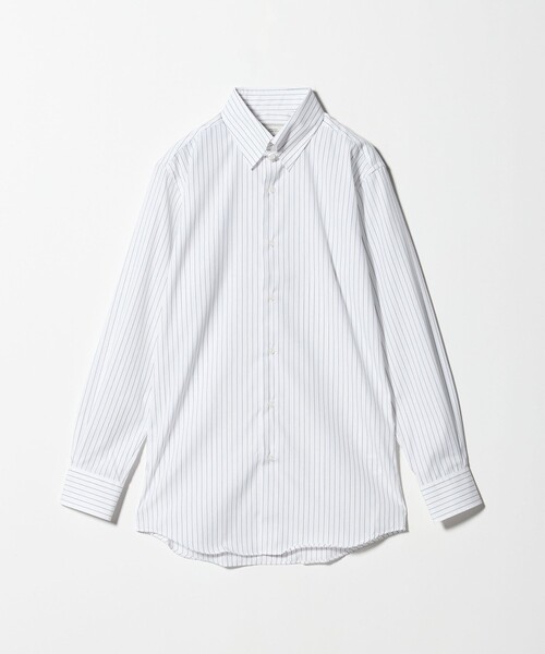 green label relaxing(グリーンレーベルリラクシング)の「コットン ピンストライプ タブカラー ドレスシャツ -イージーアイロン-(ビジネスシャツ・メンズ・ネイビー/ブラウン系・40cm/42cm/39cm/41cm/43cm/37cm/38cm)」の12枚目の写真