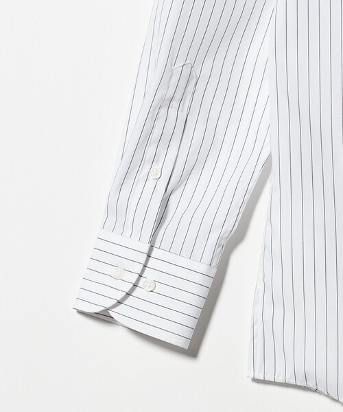 green label relaxing(グリーンレーベルリラクシング)の「コットン ピンストライプ タブカラー ドレスシャツ -イージーアイロン-(ビジネスシャツ・メンズ・ネイビー/ブラウン系・40cm/42cm/39cm/41cm/43cm/37cm/38cm)」の15枚目の写真