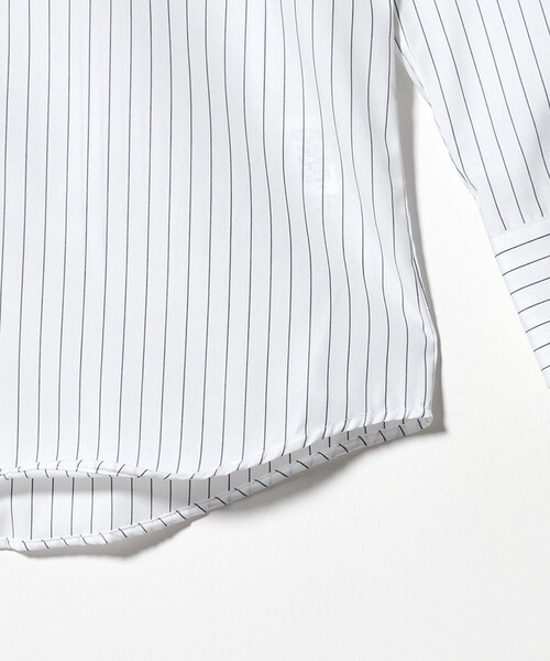 green label relaxing(グリーンレーベルリラクシング)の「コットン ピンストライプ タブカラー ドレスシャツ -イージーアイロン-(ビジネスシャツ・メンズ・ネイビー/ブラウン系・40cm/42cm/39cm/41cm/43cm/37cm/38cm)」の16枚目の写真