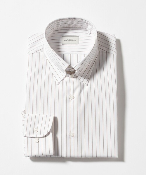 green label relaxing(グリーンレーベルリラクシング)の「コットン ピンストライプ タブカラー ドレスシャツ -イージーアイロン-(ビジネスシャツ・メンズ・ネイビー/ブラウン系・40cm/42cm/39cm/41cm/43cm/37cm/38cm)」の19枚目の写真