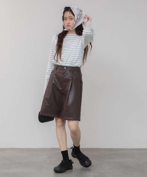 HEILIS(ヘイリス)の「フェイクレザーハーフパンツ / 秋服 シティガール ガーリー ブラック ブラウン 韓国(その他パンツ・レディース・ブラック/ブラウン・FREE)」の17枚目の写真