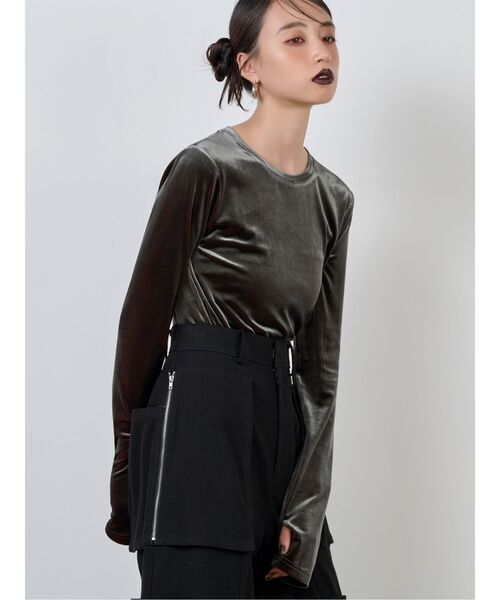 シャンブレーベロアトップス（Tシャツ/カットソー）｜MURUA（ムルーア