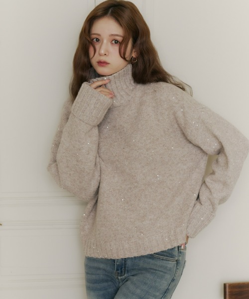 olu. スパンコールタートルニット スパンコールタートルニット（ニット/セーター）｜Olu.（オルドット