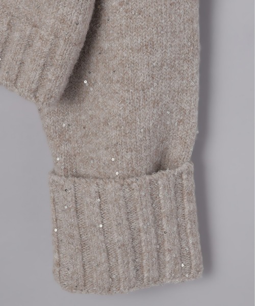 Olu.（オルドット）の「スパンコールタートルニット（ニット/セーター・レディース・チャコールグレー/ベージュ系その他/ピンク・FREE）」の6枚目の写真