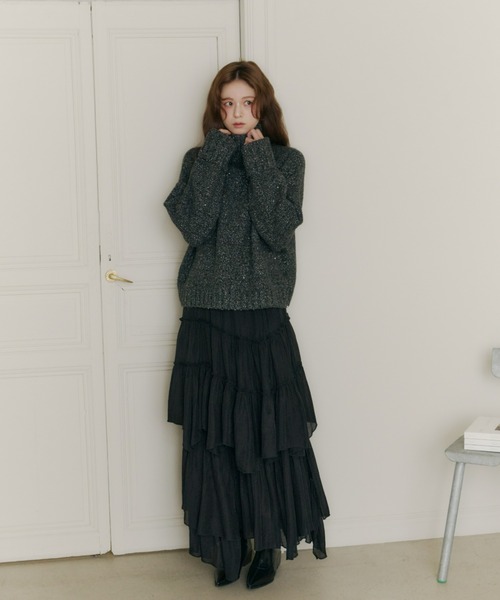 Olu.（オルドット）の「スパンコールタートルニット（ニット/セーター・レディース・チャコールグレー/ベージュ系その他/ピンク・FREE）」の21枚目の写真