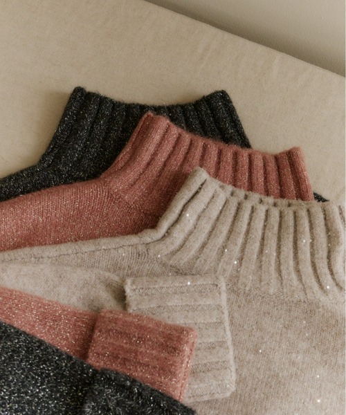 olu. スパンコールタートルニット 一部予約】スパンコールタートルニット【発送予定日 1月上旬〜1月中旬】