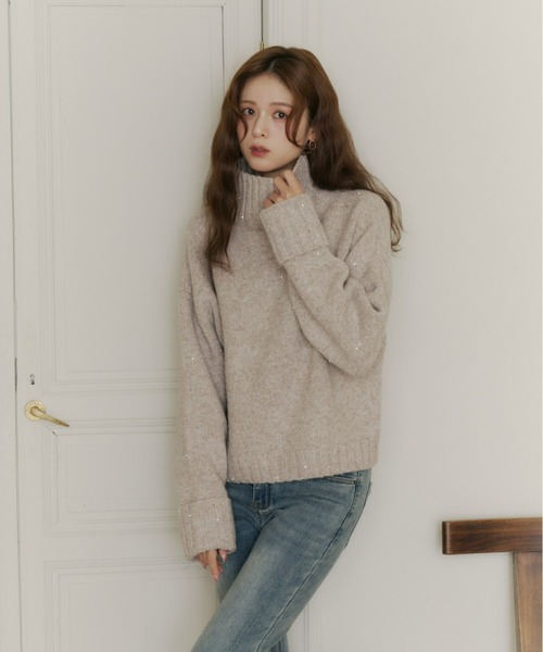 スパンコールタートルニット（ニット/セーター）｜Olu.（オルドット
