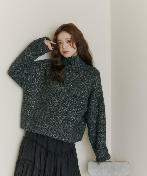 olu. スパンコールタートルニット スパンコールタートルニット（ニット/セーター）｜Olu.（オルドット