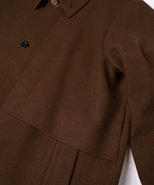 CULLNI（クルニ）の「Lamb Wool Melton Layerd Long Coat（トレンチコート・メンズ・ブラウン/ブラック/ネイビー/グリーン・2/1/0）」の14枚目の写真