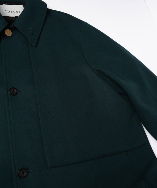 CULLNI（クルニ）の「Lamb Wool Melton Layerd Long Coat（トレンチコート・メンズ・ブラウン/ブラック/ネイビー/グリーン・2/1/0）」の20枚目の写真
