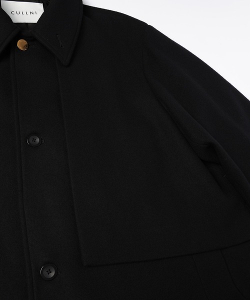 CULLNI（クルニ）の「Lamb Wool Melton Layerd Long Coat（トレンチコート・メンズ・ブラウン/ブラック/ネイビー/グリーン・2/1/0）」の6枚目の写真