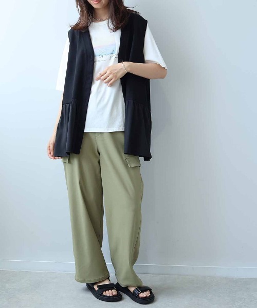 MB mint breeze(エムビーミントブリーズ)の「【WEB/一部店舗限定】【LL~6L 大きいサイズ】 ダンボールニットVネック前開きベスト(ベスト・レディース・ブラック/ベージュ・LL/3L/4L/5L/6L)」の21枚目の写真