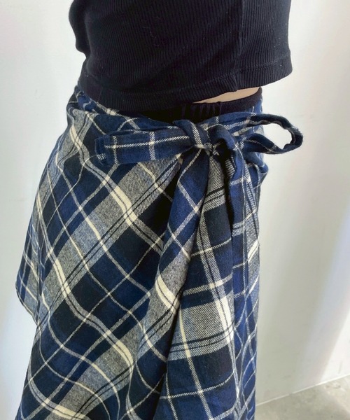 WEGO（ウィゴー）の「WEGO/チェックラップスカート（スカート・レディース・ブラック/レッド/ブラウン・FREE）」の10枚目の写真