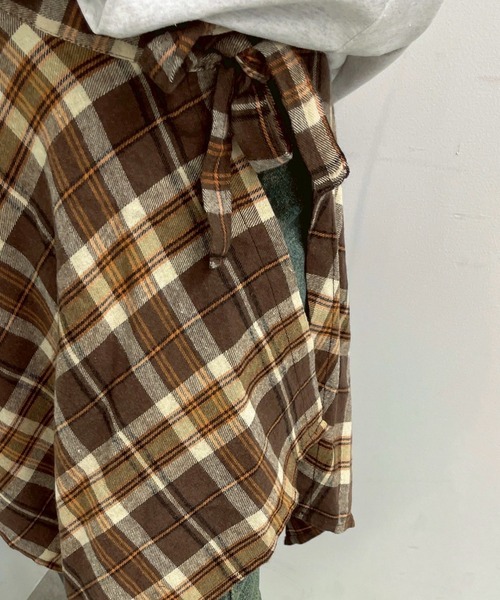 WEGO（ウィゴー）の「WEGO/チェックラップスカート（スカート・レディース・ブラック/レッド/ブラウン・FREE）」の8枚目の写真