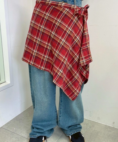 WEGO（ウィゴー）の「WEGO/チェックラップスカート（スカート・レディース・ブラック/レッド/ブラウン・FREE）」の7枚目の写真