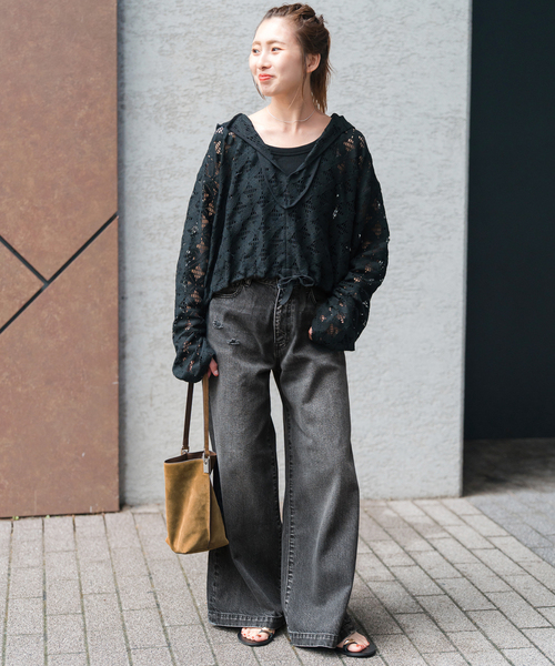 5 1/2 BAGGY DENIM (Black）（デニムパンツ）｜Spick & Span