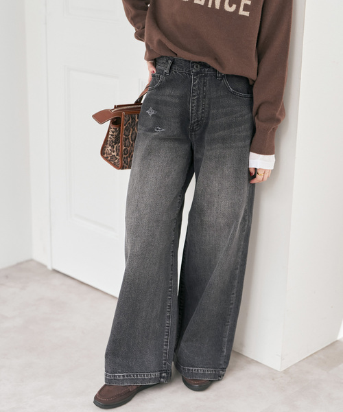 5 1/2 BAGGY DENIM ブラック サイズ26 5 1/2 BAGGY DENIM (Black）（デニムパンツ）｜Spick & Span