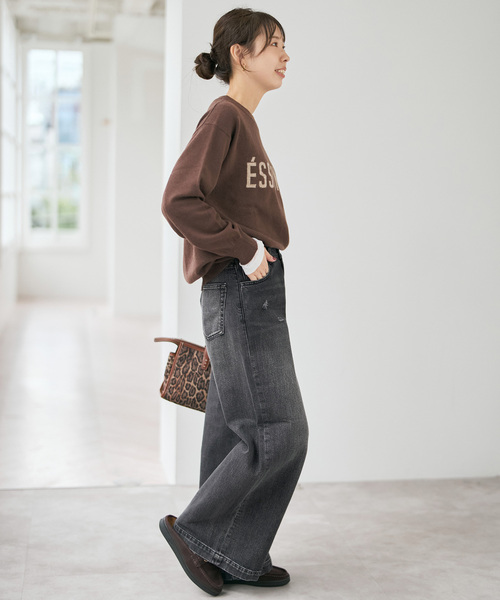 Spick & Span（スピックアンドスパン）の「5 1/2 BAGGY DENIM (Black）（デニムパンツ・レディース・ブラック・29/28/27/26）」の7枚目の写真