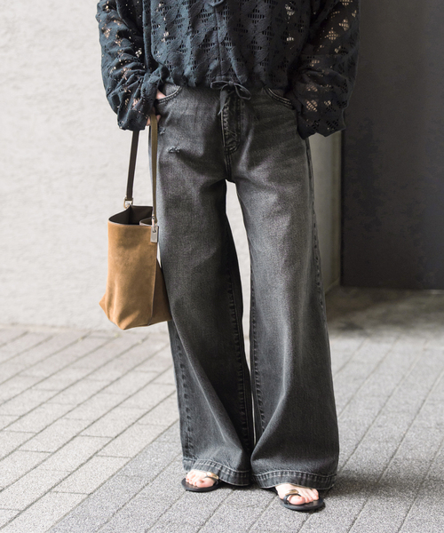 Spick & Span 5 1/2 BAGGY DENIM 新品未使用 27 5 1/2 BAGGY DENIM (Black）（デニムパンツ）｜Spick & Span
