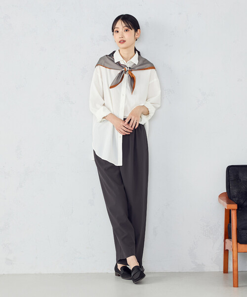 COMME CA ISM（コムサイズム）の「【リバーシブル】タッセル大判スカーフ（ストール/ショール・レディース・キャメル/グリーン系・FREE）」の16枚目の写真