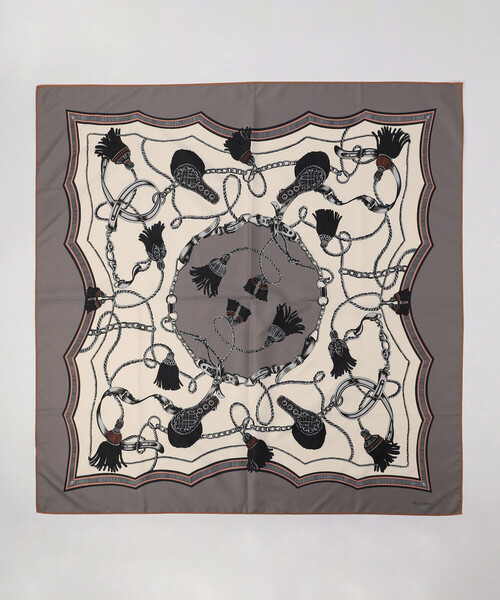 COMME CA ISM（コムサイズム）の「【リバーシブル】タッセル大判スカーフ（ストール/ショール・レディース・キャメル/グリーン系・FREE）」の3枚目の写真