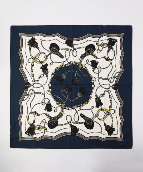 COMME CA ISM（コムサイズム）の「【リバーシブル】タッセル大判スカーフ（ストール/ショール・レディース・キャメル/グリーン系・FREE）」の5枚目の写真