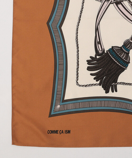 COMME CA ISM（コムサイズム）の「【リバーシブル】タッセル大判スカーフ（ストール/ショール・レディース・キャメル/グリーン系・FREE）」の6枚目の写真