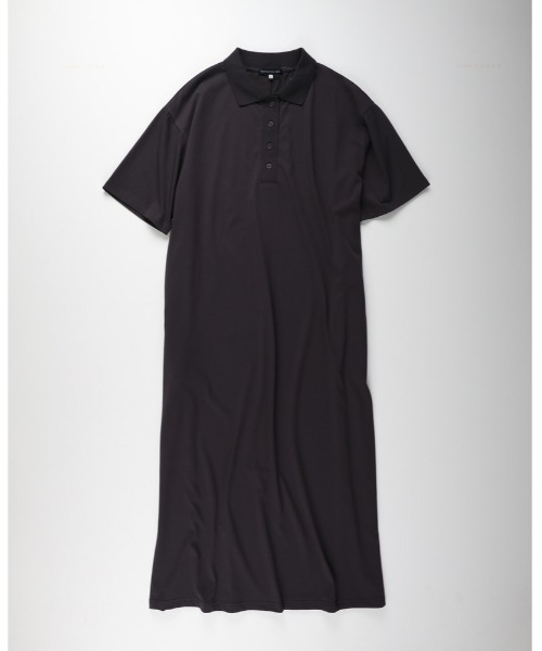 Right-on(ライトオン)の「【HONEYSUCKLE ROSE】接触冷感ポロワンピース(ワンピース・レディース・ブラウン/ライトグレー/ダークグレー・L/M)」の2枚目の写真