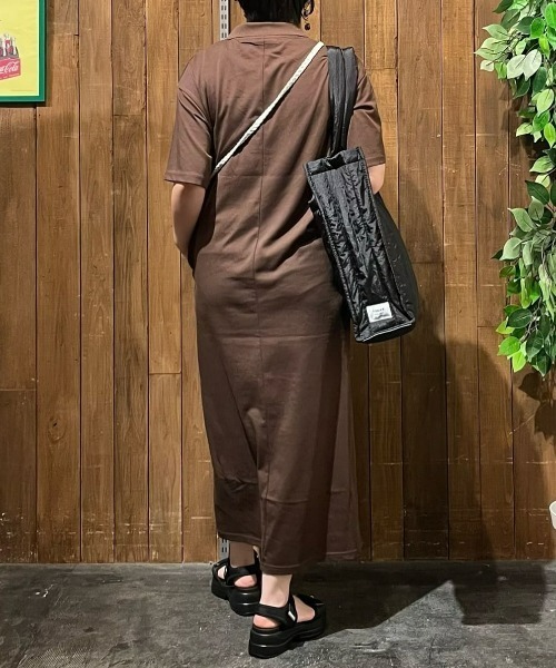 Right-on(ライトオン)の「【HONEYSUCKLE ROSE】接触冷感ポロワンピース(ワンピース・レディース・ブラウン/ライトグレー/ダークグレー・L/M)」の6枚目の写真