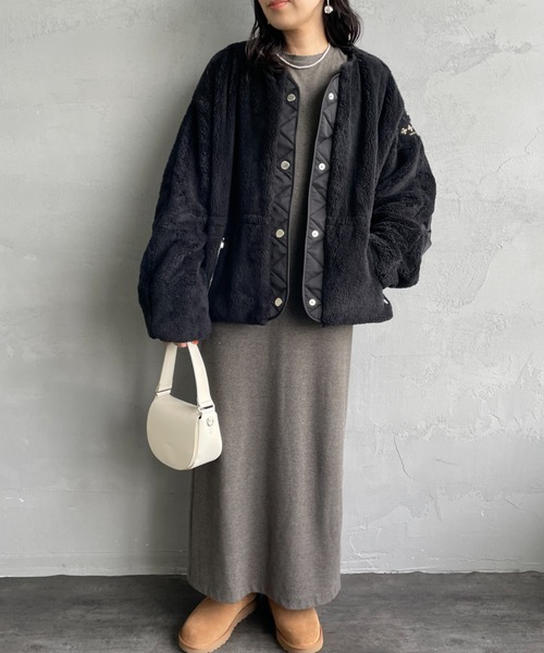 TATRAS/タトラス] ANNABELLA ボアフリース ノーカラーブルゾン